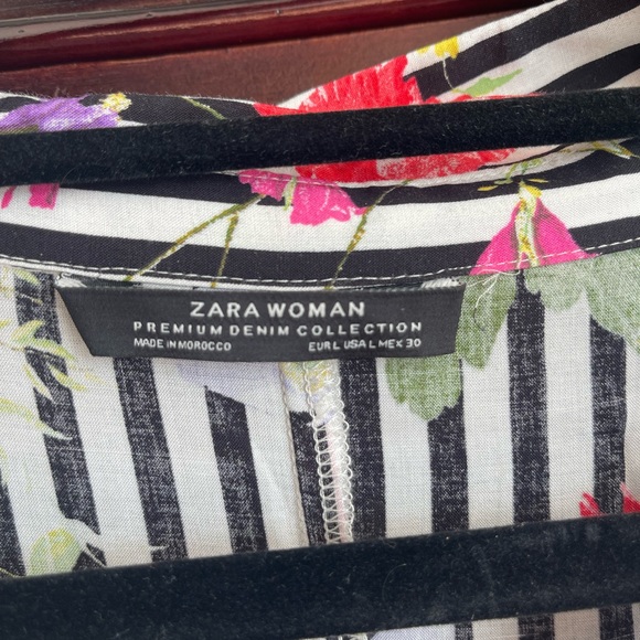 Zara — Long Striped and Floral Print Dress — maxi dress - size Medium - Picture 3 of 6